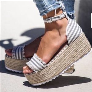 Jax striped platform sandals